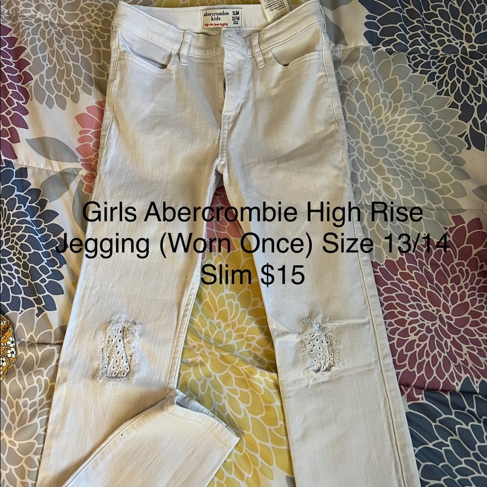 Abercrombie Girls High Rise White Jean